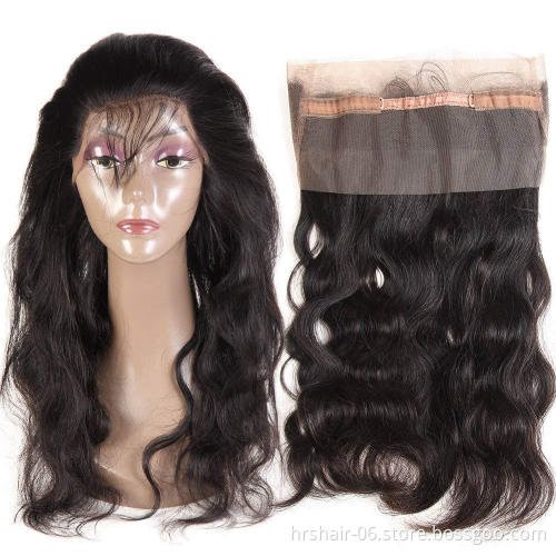8A grade body wave unprocessed raw indian virgin hair bundles with lace frontals 360 lace closure